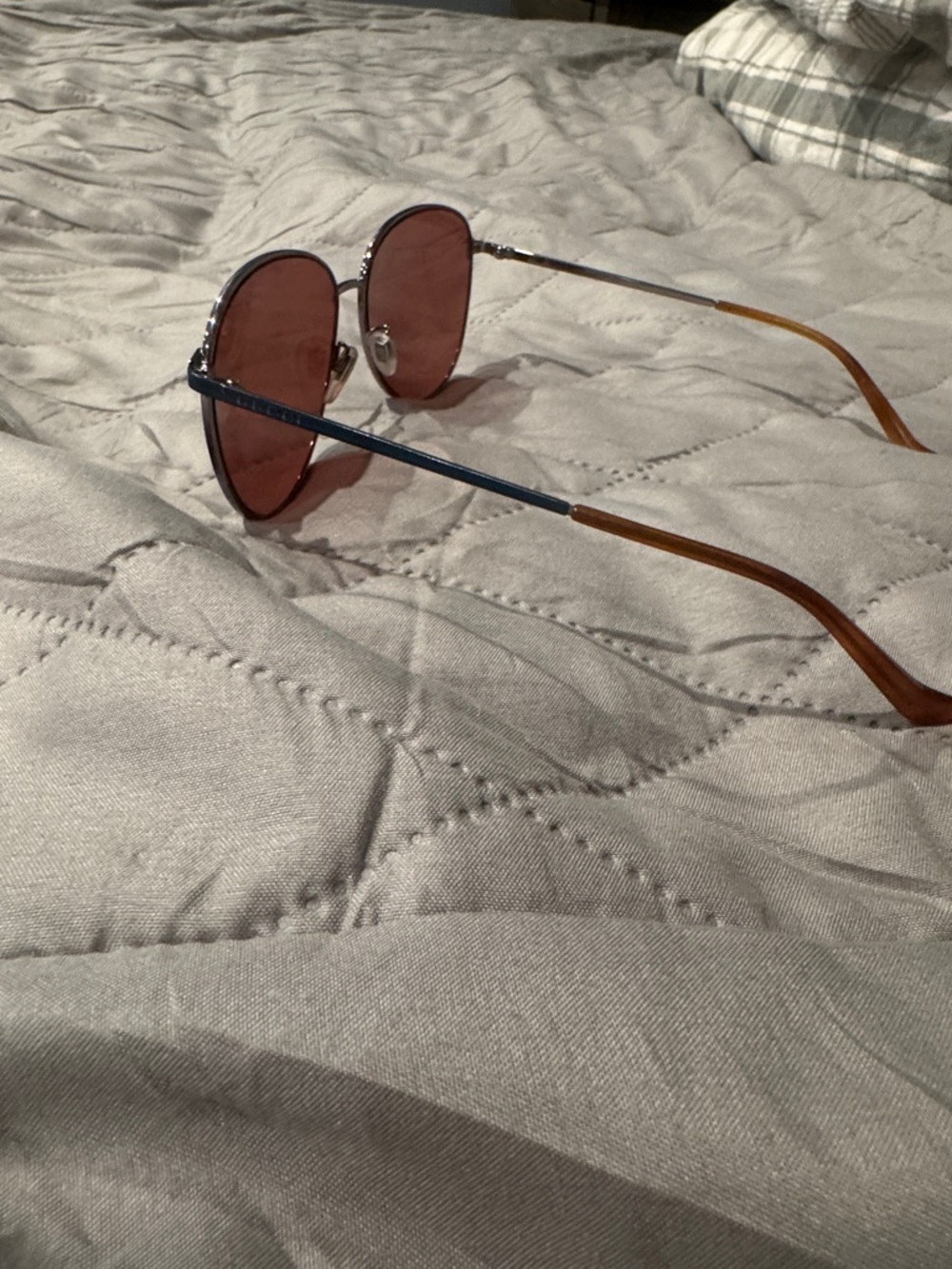 Gucci Clear Frame Sunglasses with Brown Lenses - Picture 3 of 4